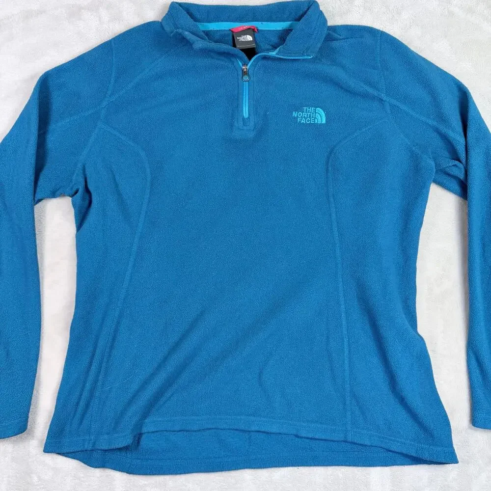 The North Face TKA 100 Glacier 1/4 Zip Fleece Pullover Blue Womens Size M